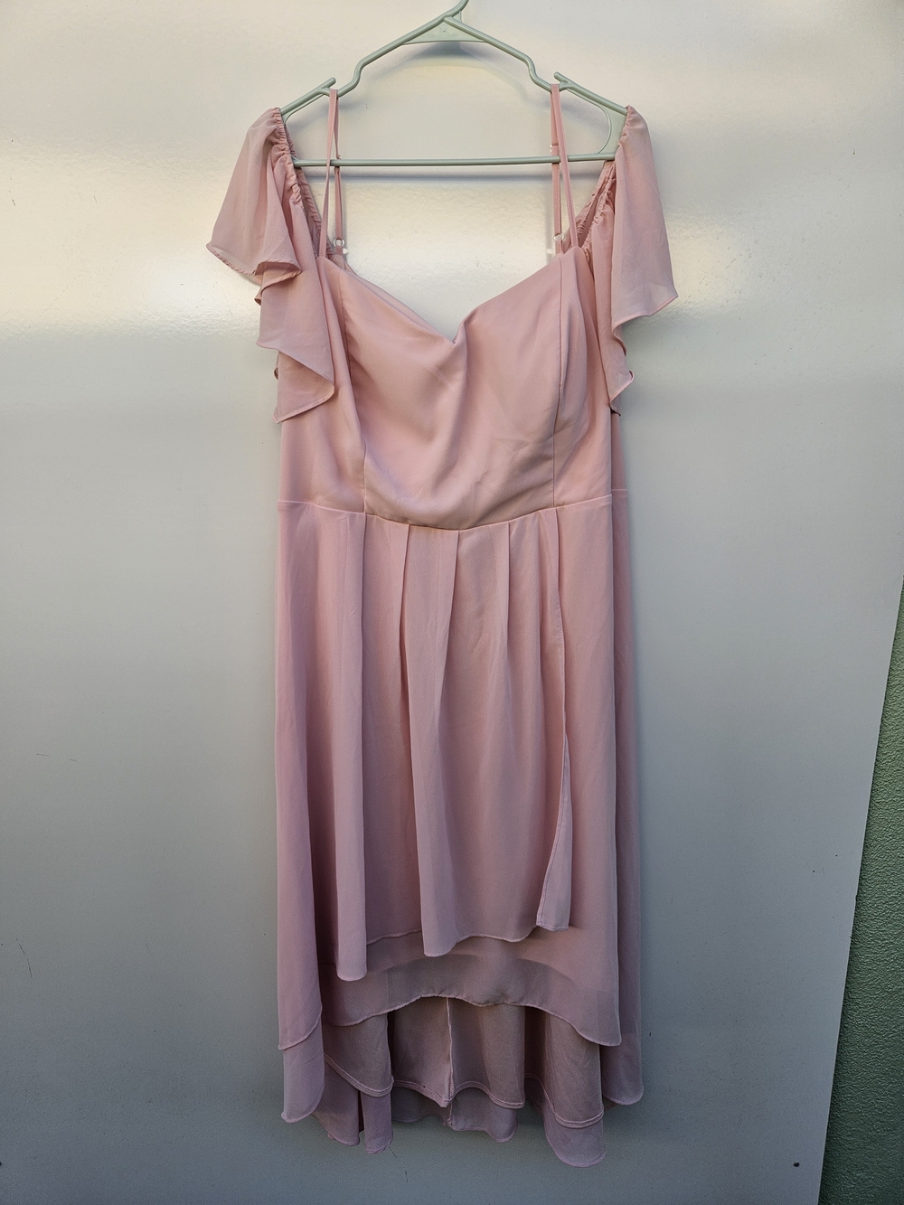 Ever Pretty Dusty Pink Cold-Shoulder High-Low Dress